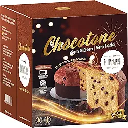 Chocotone 500g Sem Glúten e Sem Leite, Chocolate 70% cacau