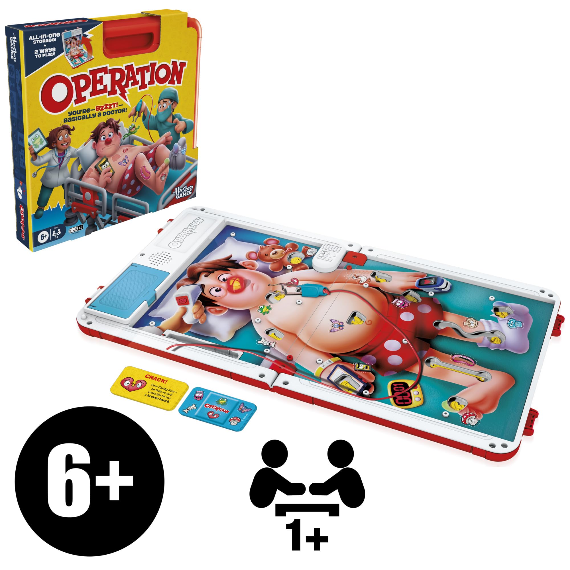 Operation - Gioco da tavolo elettronico con custodia per il trasporto, versione inglese