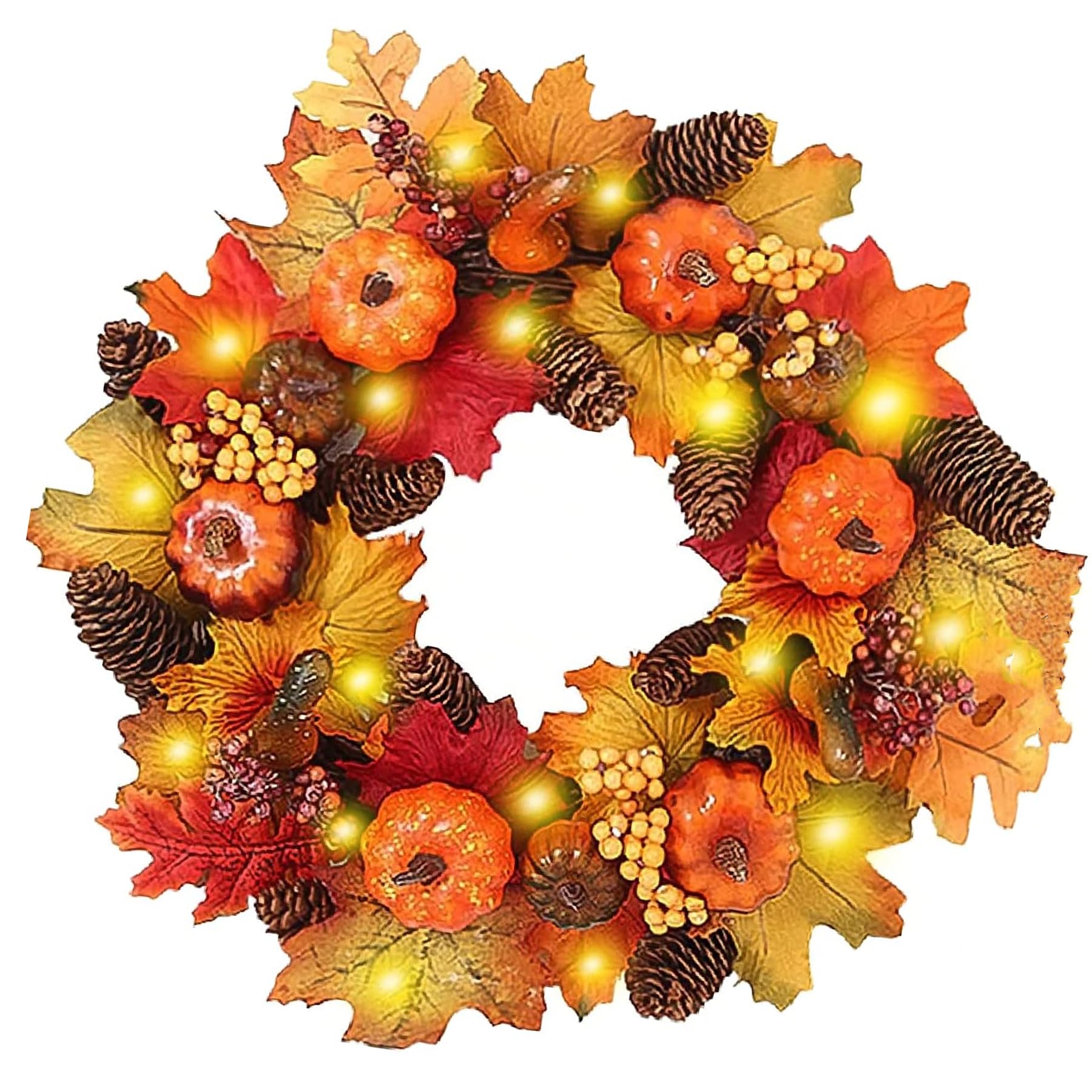 Dubbele herfstkrans (Kies je eigen stijl : dubbele krans / kandelaar of