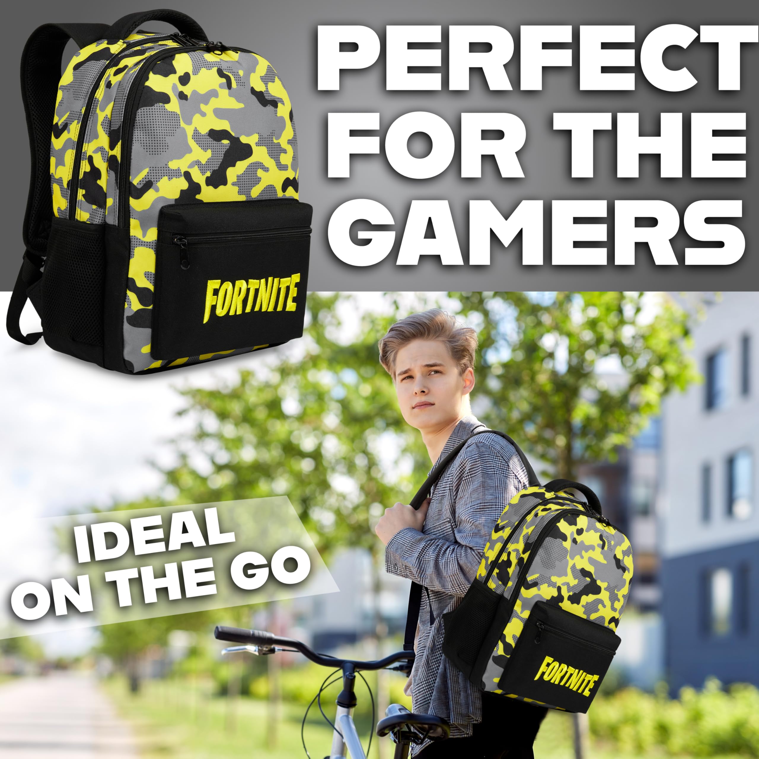 Fortnite Mochilas Infantil Bolsa Mochila Escolar Niño y Adolescente Mochila para Viaje Deporte con Cintas Ajustables Regalos para Gamers