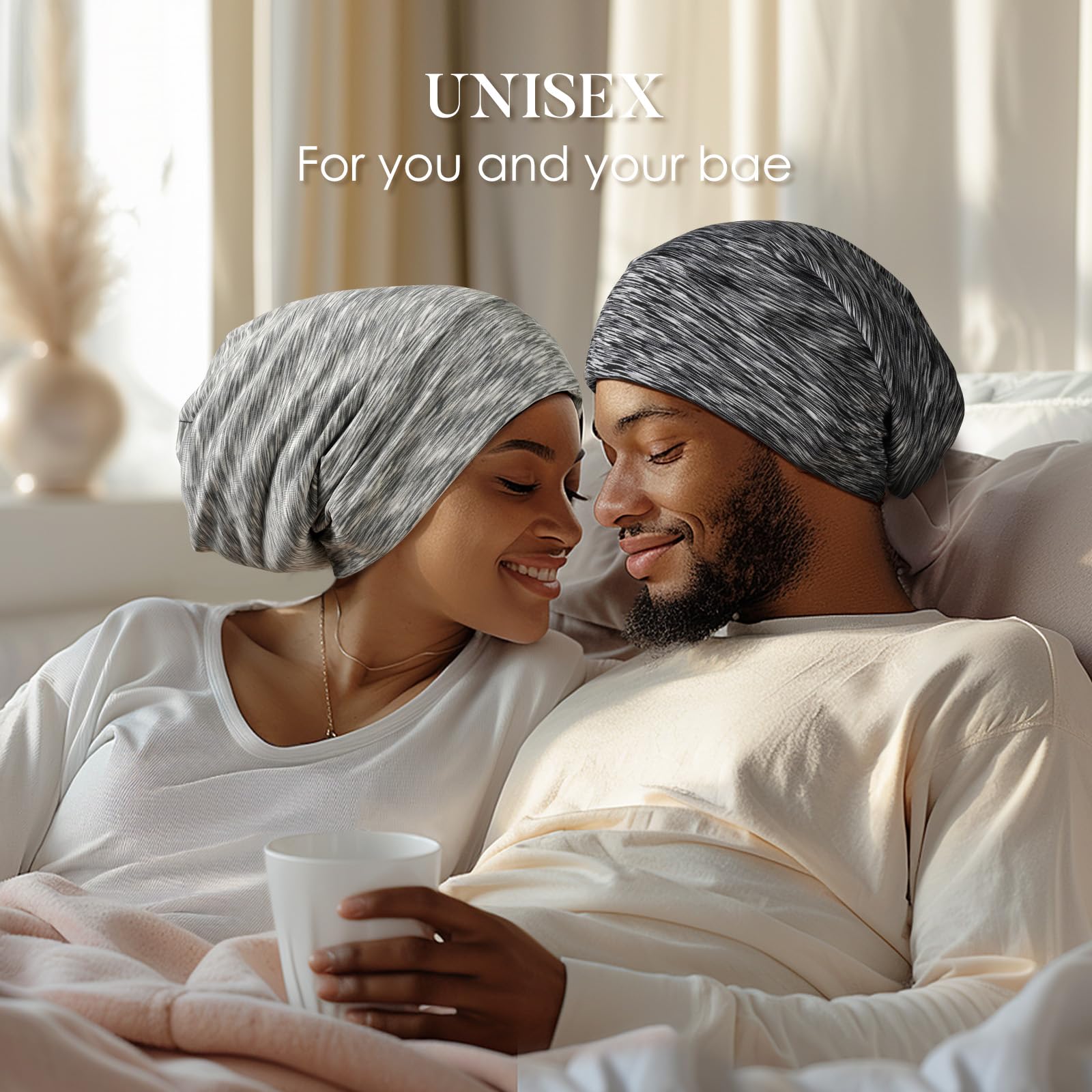 100% Mulberry Silk Night Sleep Cap Adjustable Hair Wrap Adjustable Mulberry Silk Sleep Cap with Elastic Band – THXSILK main image 4