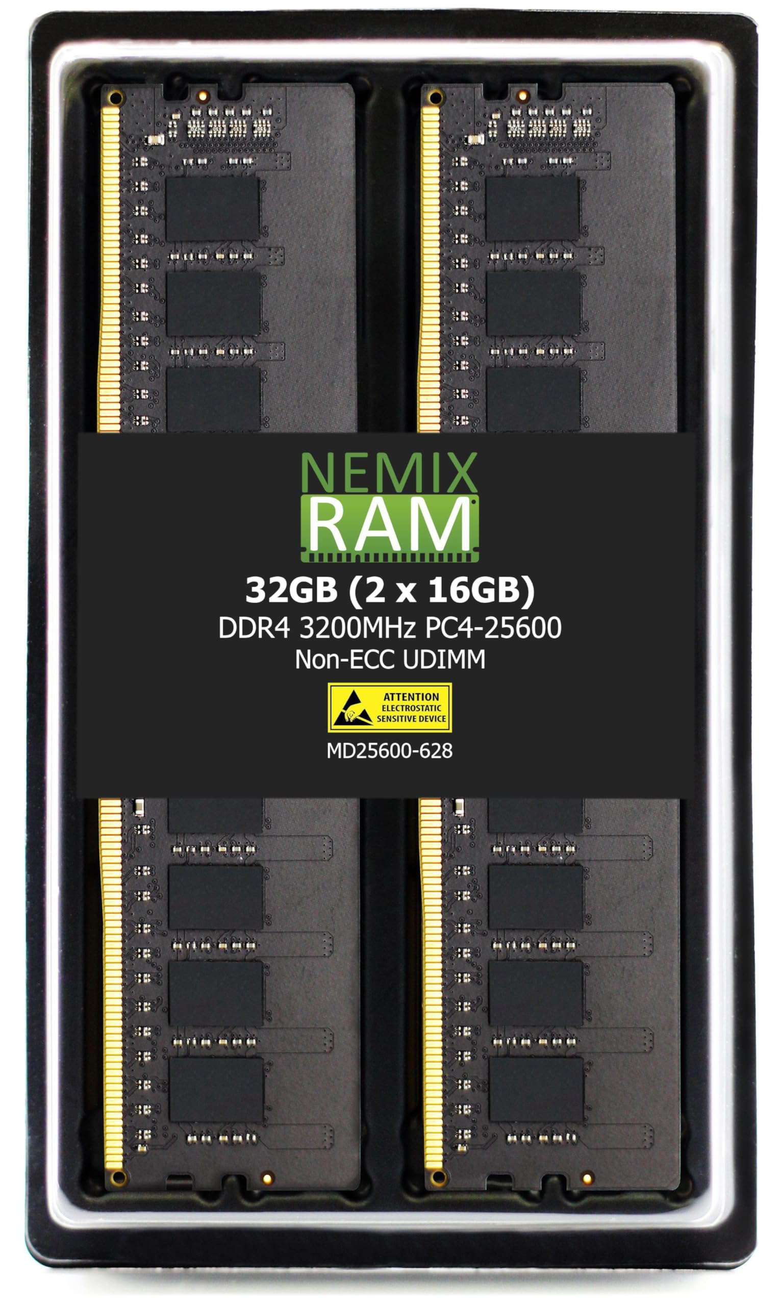 NEMIX RAM 32GB (2X16GB) DDR4 3200MHZ PC4-25600 2Rx8 1.2V CL22 288