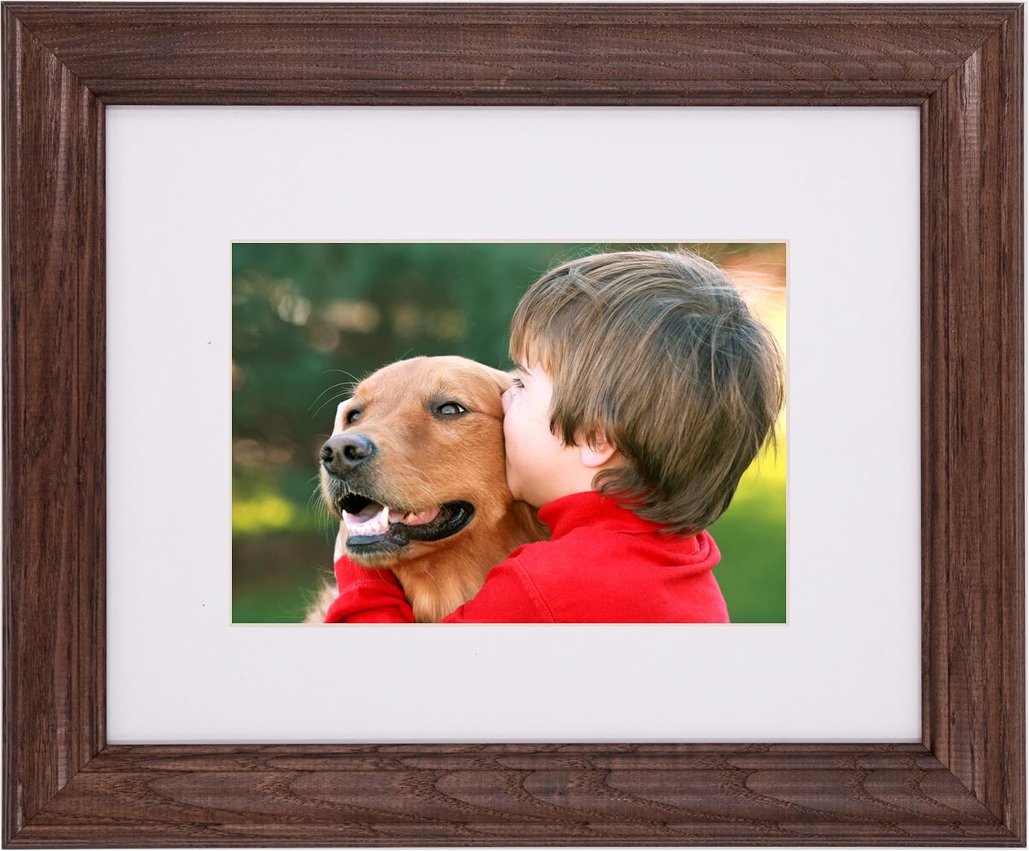 Custom 8x10 Picture Frame | Holds 5x7 Photo | Light Oak Hardwood Frame | Single White Mat for Family and Friends Photo | 1.25” Classic Wood Moulding | Made in USA