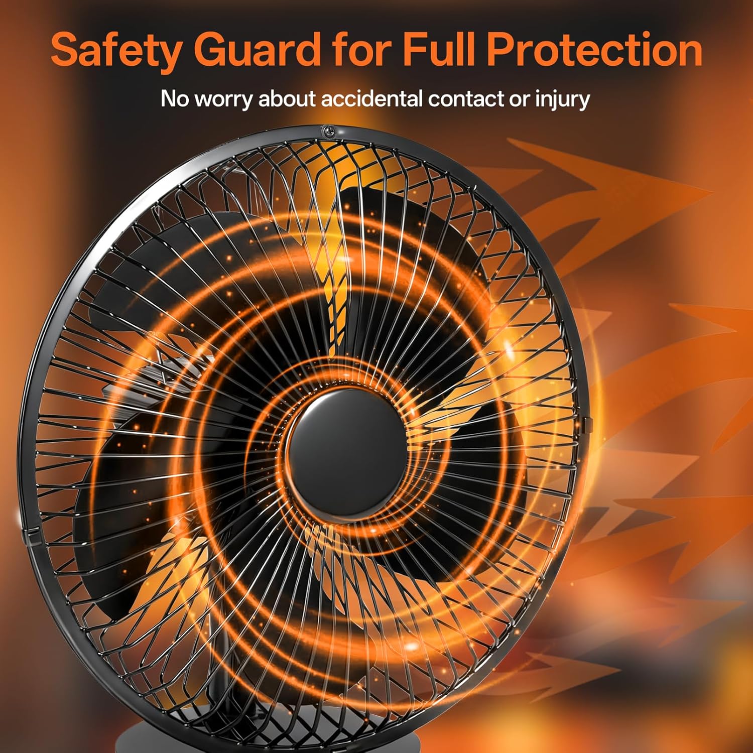 Heat Powered Wood Stove Fan with Safety Guard | Non Electric Heat Activated Fan for Wood Burning Stove/Log Burner | Thermoelectric Fireplace Fan | Stove Accecories