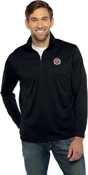 Vantage Apparel Mens Collegiate Micro Mesh Performance Black 1/4 Zip Pullover, Harvard Crimson, 5X-Large