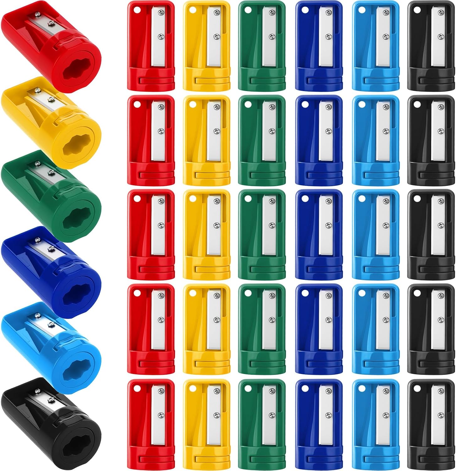 36 Pack Carpenter Pencil Sharpener Bulk, Manual Portable Woodworking Pencil Sharpener Portable Woodwork Colorful Pencils Sharpening Tool for Woodworking Tool Travel School Office