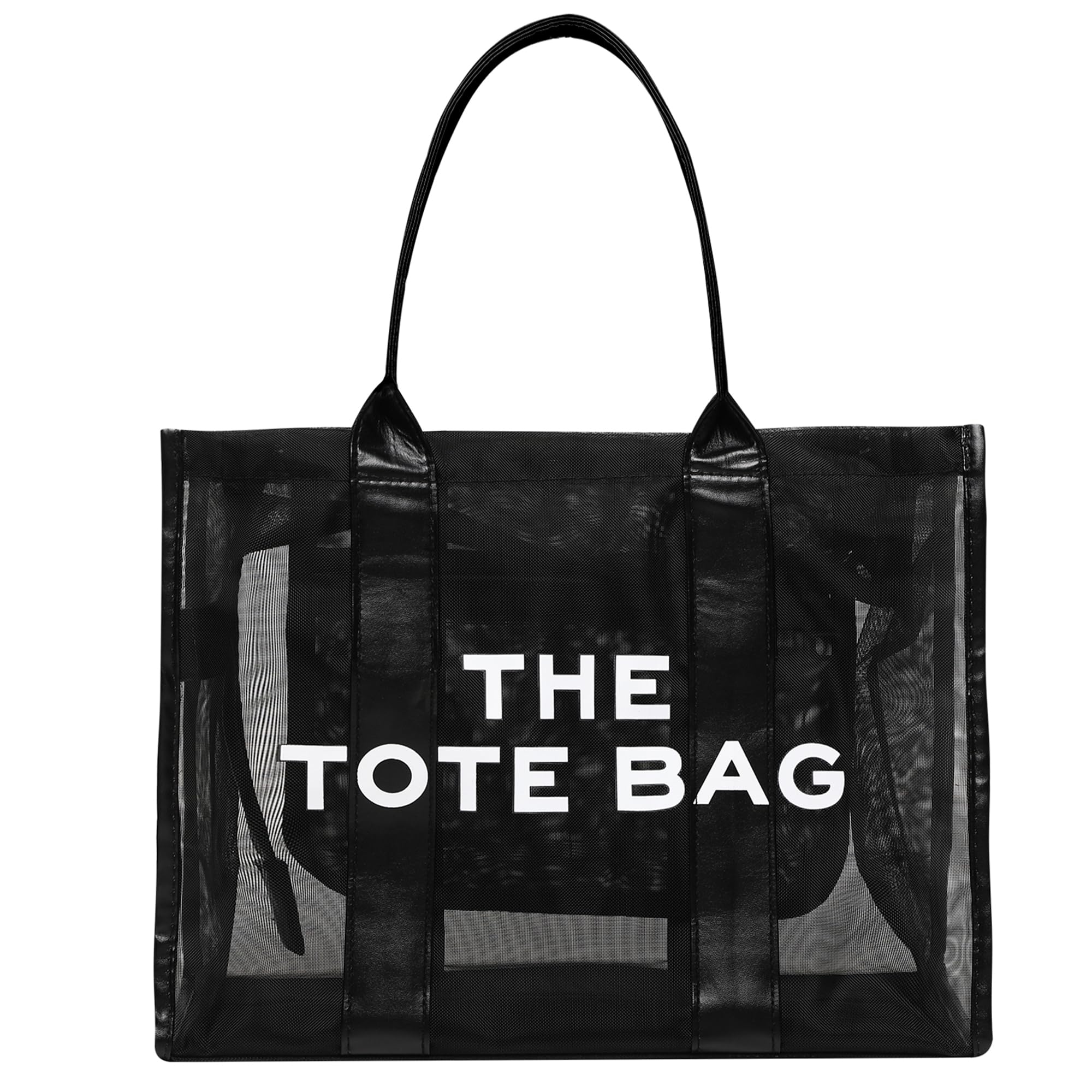The Tote Bag Beach Bag Mesh Clear Totes Bag Large with Zipper Travel Tote Bag, Handbags, and Work Totes