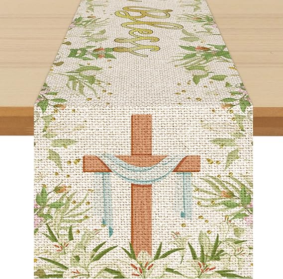 Belrew God Bless Table Runner, Baby Shower Party