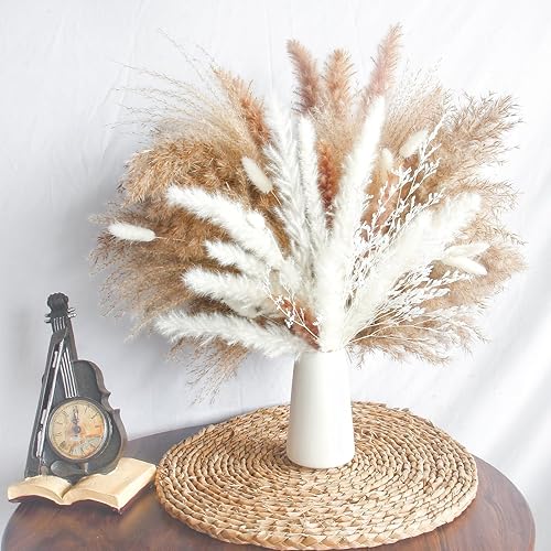 Miniatura 7 de 113 piezas de decoración de hierba seca de las pampas, ramos de flores secas para bodas, hogar, mesa de centro de mesa, hogar moderno, sala de estar
