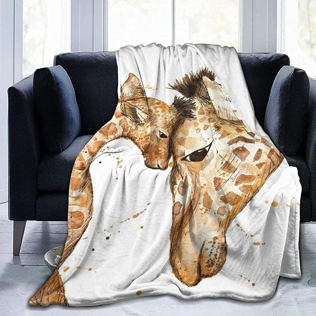 Fleece Throw Blanket for Adults Children Cute Giraffe Fleece Blanket Sofa Throw Blanket Bed Blanket for Family 50"X40"