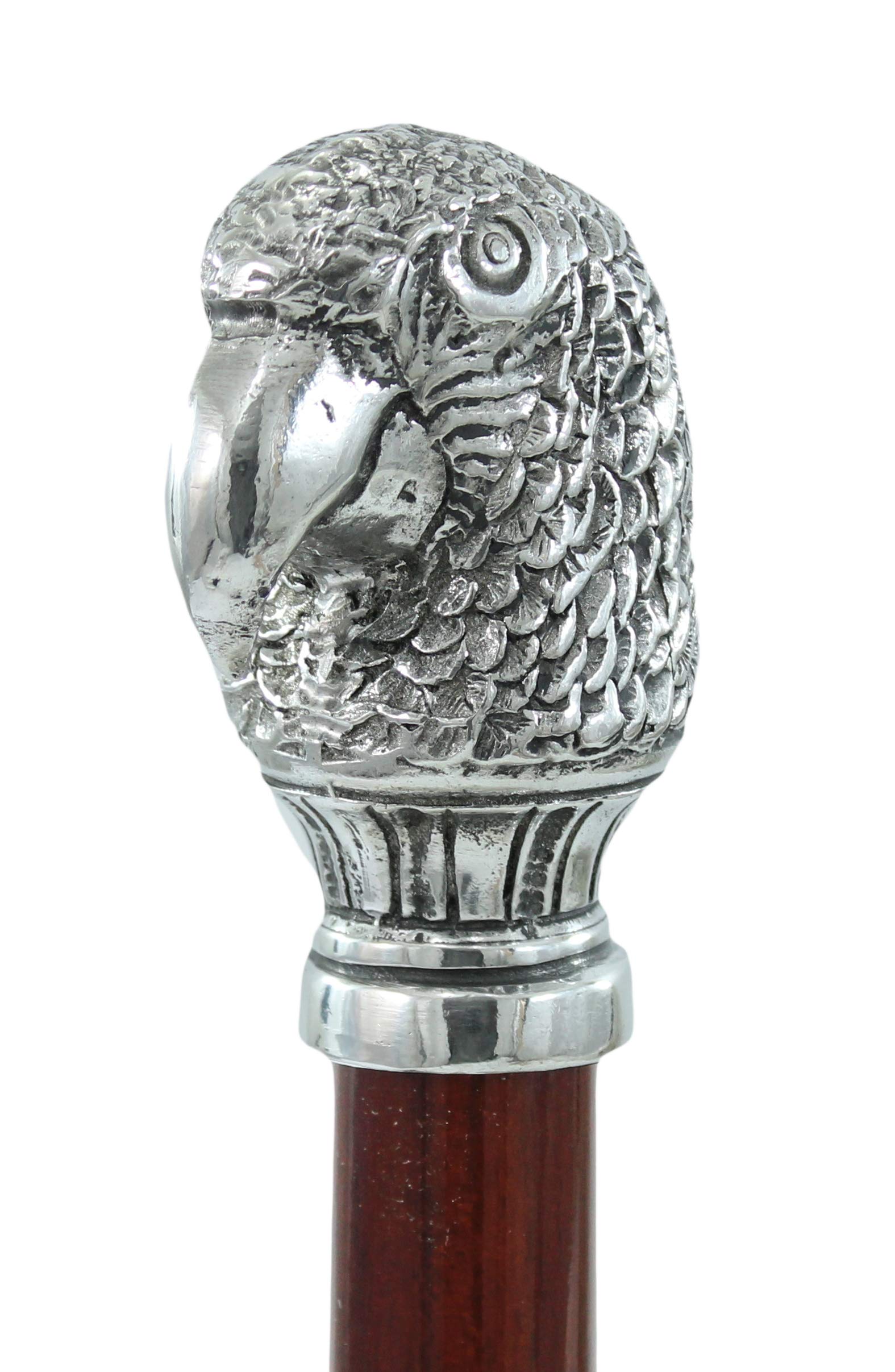 Bastón de Madera de Peltre Elegante Personalizado para Hombre Mujer Ceremonia del Loro Italia