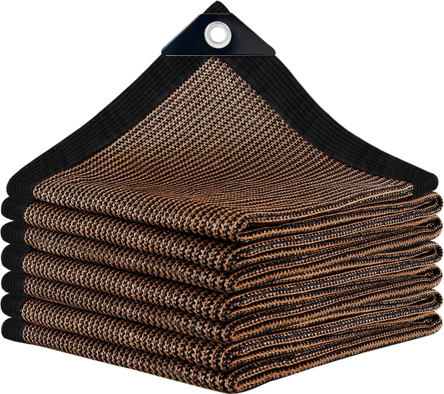 Sun Shade Cloth with Grommets,90% UV Protection Shade Fabric,Pergola Shade Cover Canopy Fence Privacy Screen Balcony,Brown Sunshades for Patio Pergola Garden Backyard Outdoor,Mocha-8x12FT