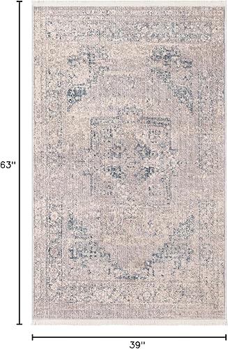 Miniatura 6 de Unique Loom Colección Noble - Alfombra de área Victoria (3 pies 3 pulgadas, redonda, multicolorbeige)