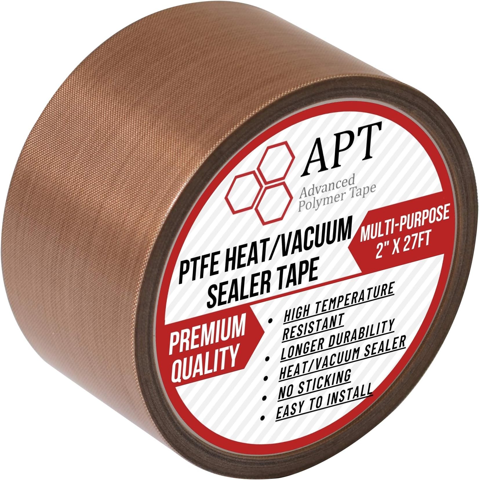 APT Advanced Polymer Tape PTFE Glass Cloth For Hand, Vacuum and Impulse Sealers 1'' x 50 ft
