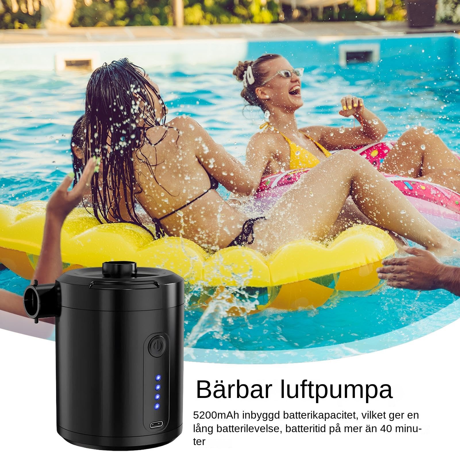 Pompe À Air Rechargeable Gonfleur Dégonfleur Rapide Silencieux De Matelas | Pompe À Air Portable Pour Ballons Et Gonflables Flotteurs De Piscine, Extérieur, Camping, , Kayak, Tente, Paddle