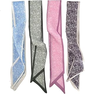 Uausyaly 24PCS Fashion Scarves for Women Multifunctional Neck Scarves Purse Scarf Headbands for Bags Hair Accessories