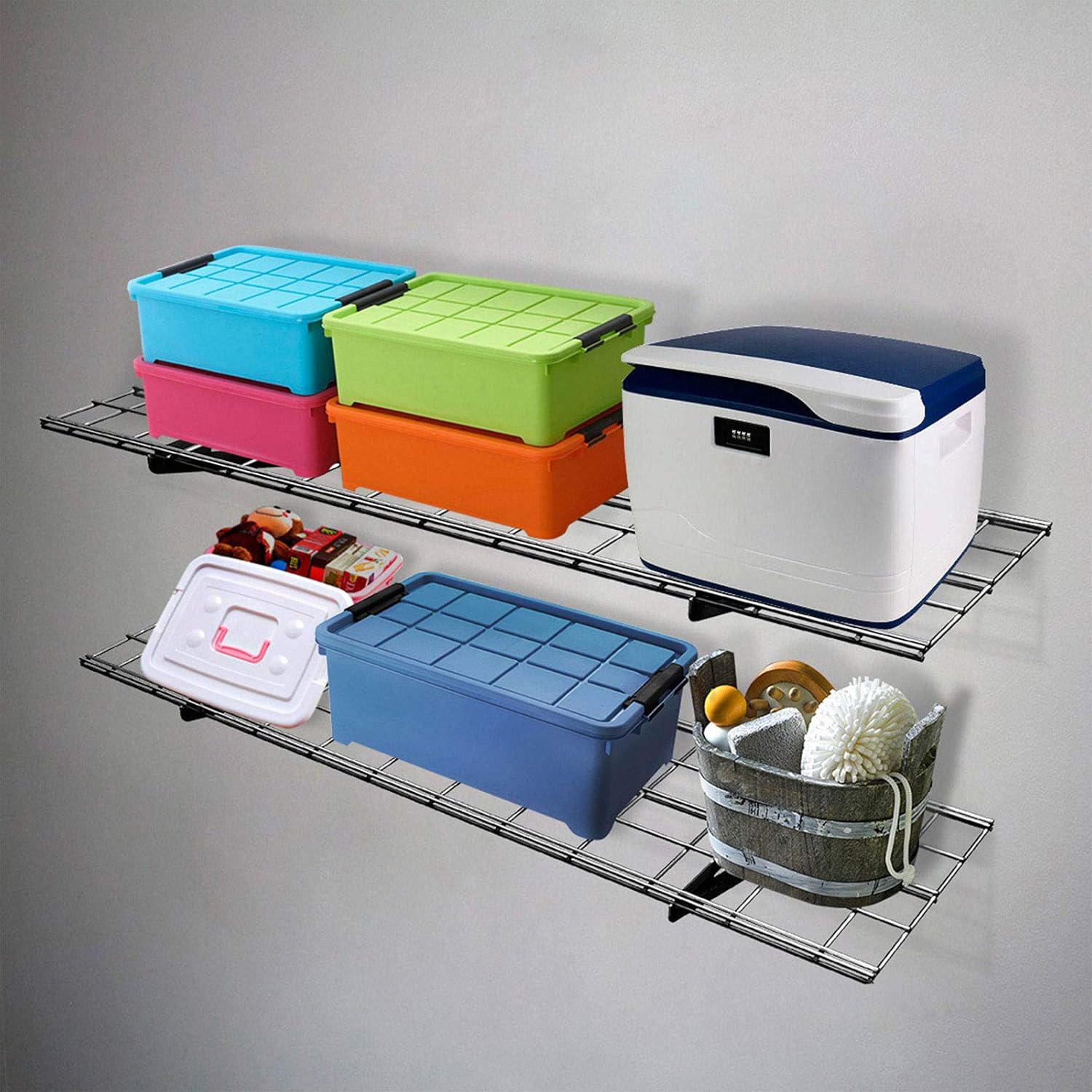 FLEXIMOUNTS 2-Pack 1x4ft 12-inch-by-48-inch Wall Shelf Garage Storage Rack Wall Mounted Floating Shelves, Black, Classic Series - Image 8