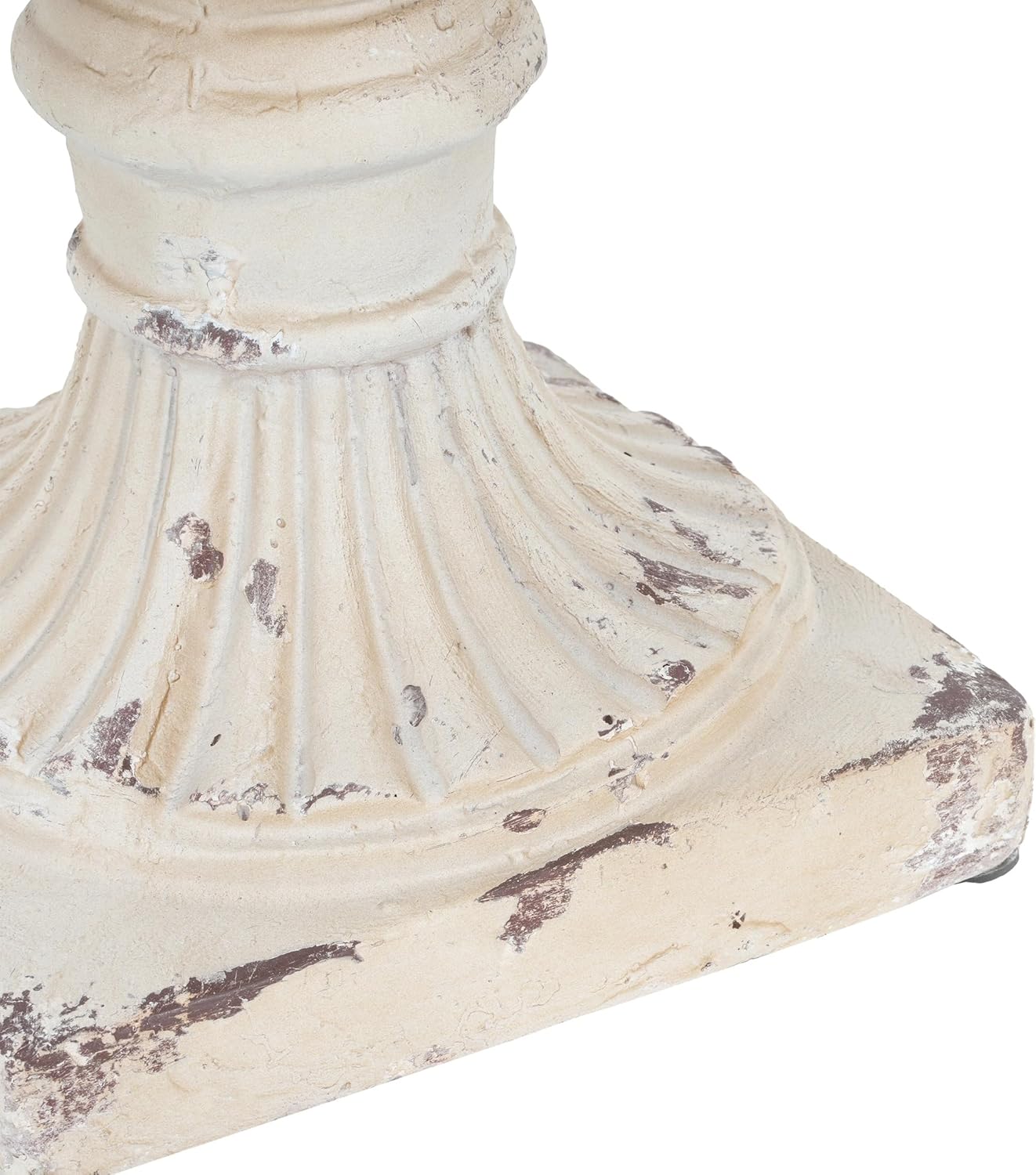 Antique White Outdoor Urn Planter, 19.25" Tall Pedestal Planters for Outdoor Plants, Hand-Painted MGO Garden Urn Flower Pot with Drainage Hole for Patio, Porch, or Garden Décor