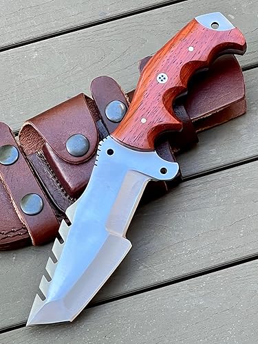 Miniatura 2 de Poshland TR-1168 Custom Handmad D2 Steel Tracker Knife - Mango Micarta marrón agarre perfecto