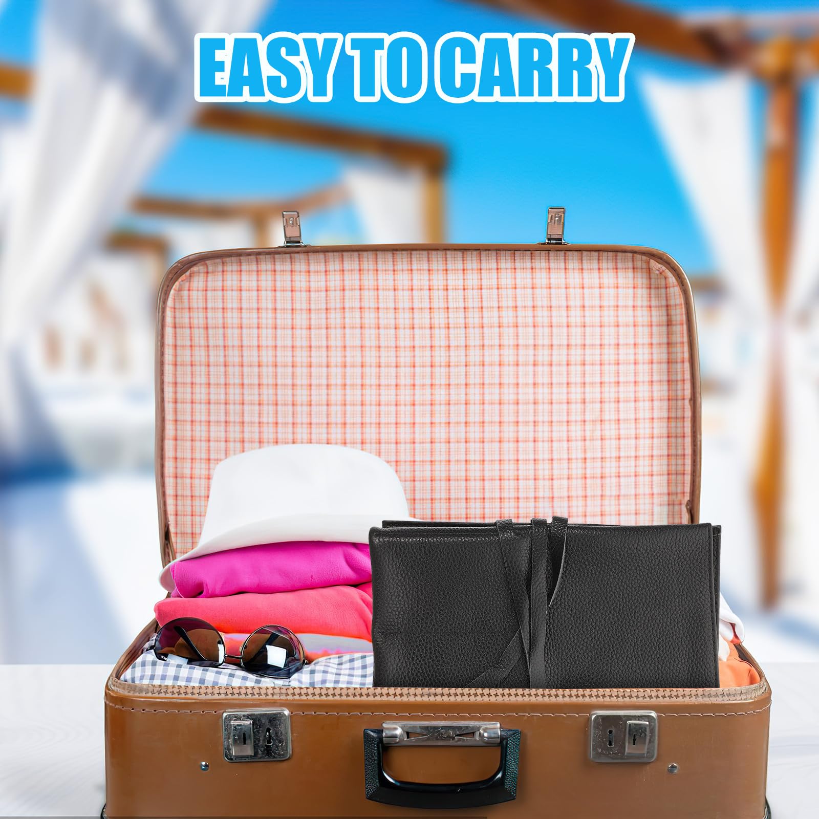 Ciieeo Organizador Portátil de Relojes de Cuero Negro Estuche Práctico para Viaje Bolsa Protectora para Relojes de Pulsera Funda Compacta y Resistente para Guardar