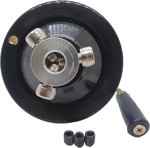 El volante definitivo 0.5 pulgadas o menos eje - diámetro de salida 4 pulgadas Tornillo de juego de 2 tipos y mango giratorio incluido se puede