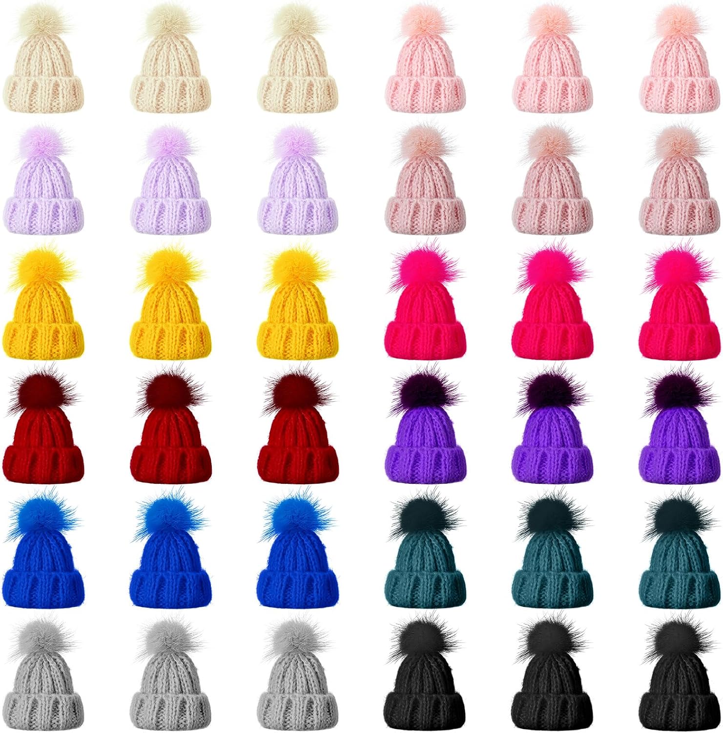 Mini Christmas Knit Hats for Doll Crafts