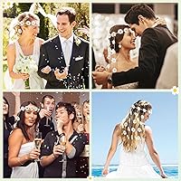 Vista 5 de DOCILA Diademas de flores para mujer, diadema floral hippie bohemia, corona de hadas, boda, fiestas, traje, accesorios para el cabello