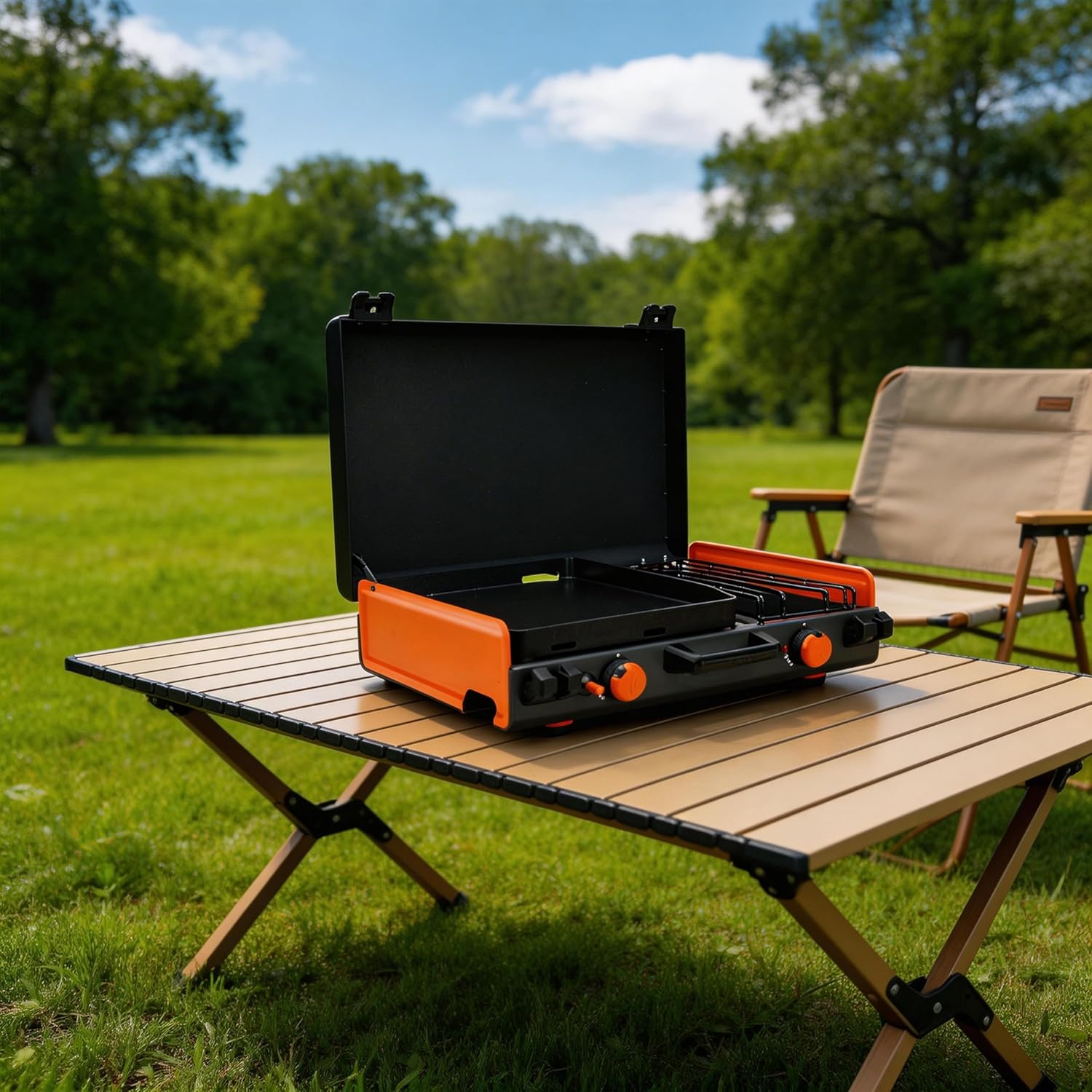 Replacement Griddle Plate for Blackstone Adventure Ready 14" Camping Griddle with Side Burner, 12" x 14" Cast Iron Griddle Top, PTFE Nonstick Flat Top for Blackstone Portable Propane Griddle