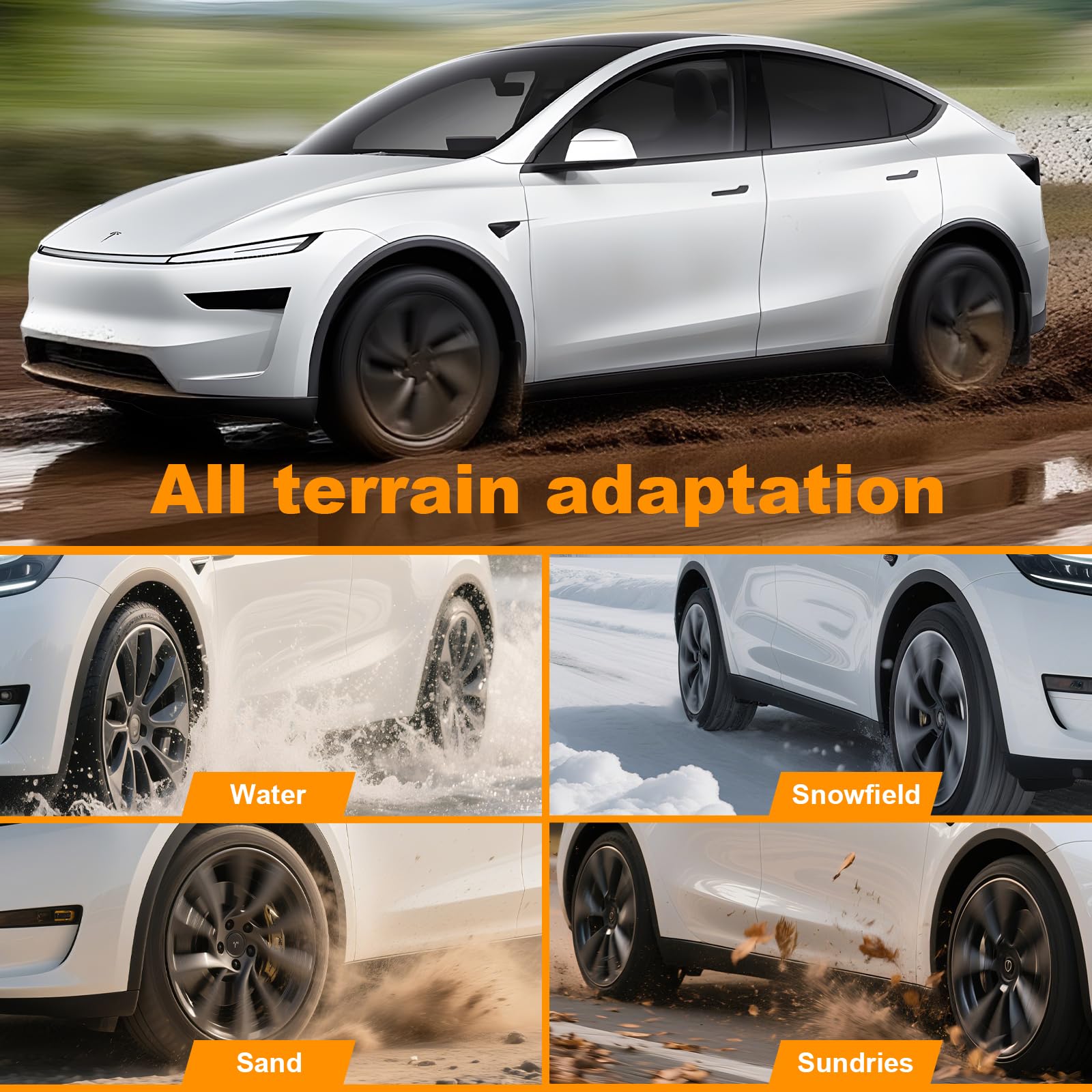 2026 Schmutzfänger für Tesla Model Y Juniper Zubehör Vorne und Hinten ABS Schmutzfänger 4er Set, Enthält Alle Hardware-Installationswerkzeuge Zubehör (Modell Y Juniper 2025+)