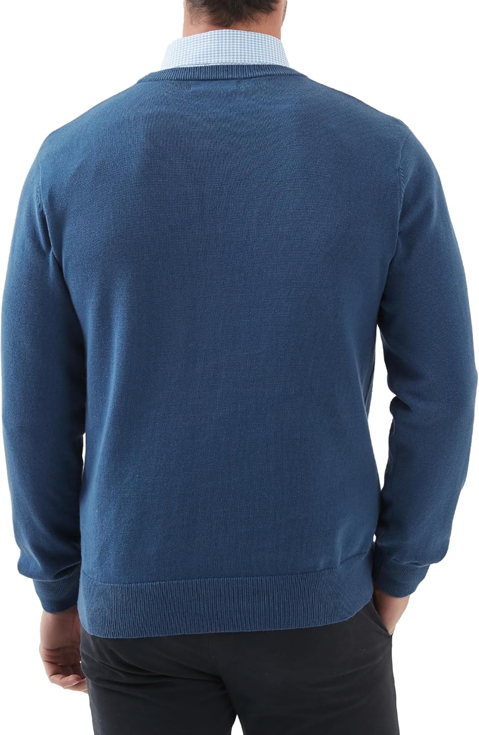 Kallspin Men's Crew Neck Sweater Pullover Regular Fit Pure Cotton Long Sleeve Lightweight Knit Casual Everyday Layering - Image 4