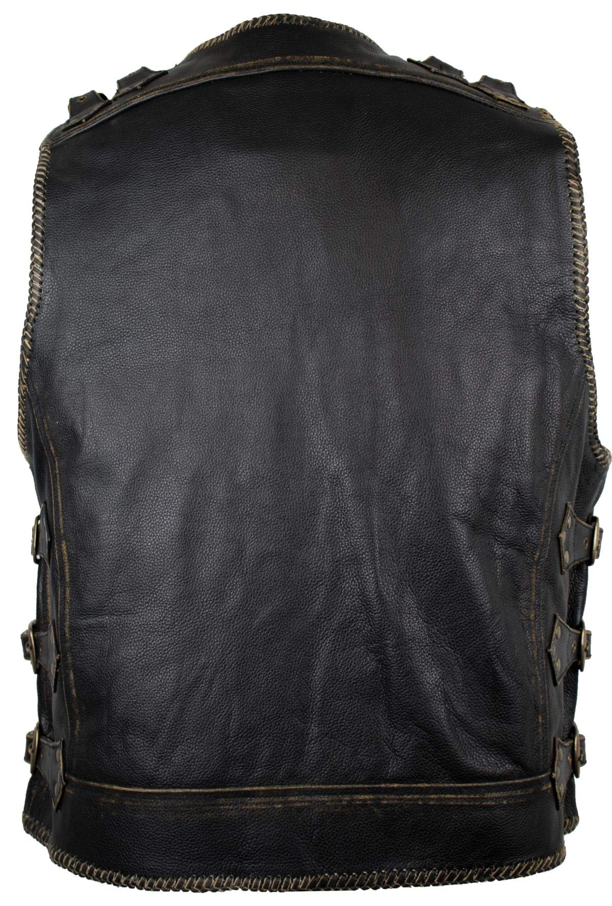 MDM - Cappello da motociclista in pelle, stile retrò