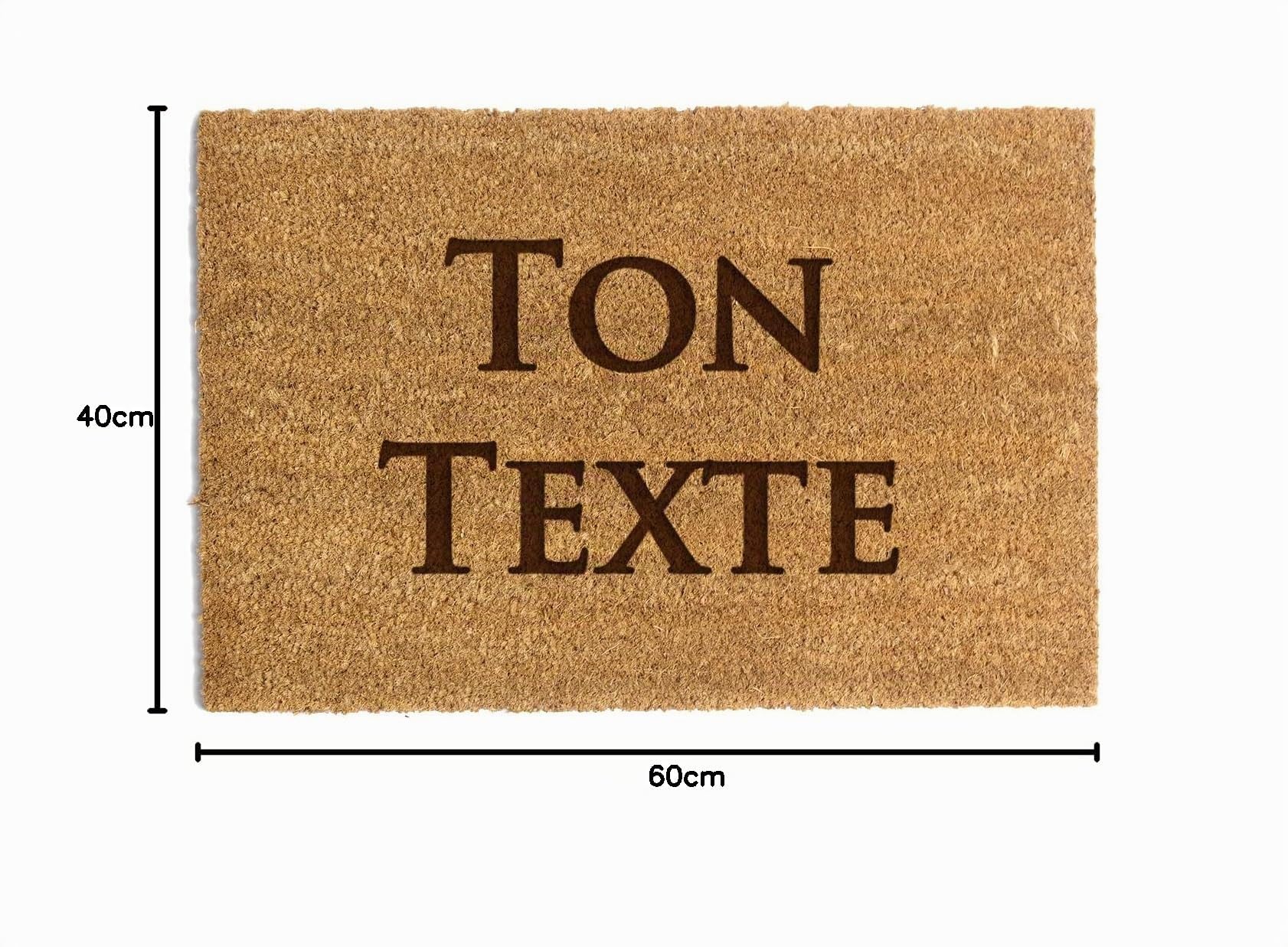 Paillasson personnalisé en fibre de coco avec n'importe quel texte, Tapis antidérapant et absorbant, Différents motifs de paillassons internes pour l'intérieur de la maison (90 x 60cm, modèle 1)