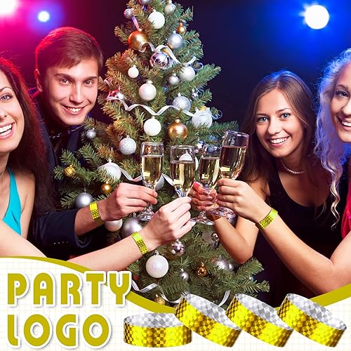 Vista 11 de Epakh 600 pulseras de papel de neón, impermeables, para eventos, ligeras, para conciertos, pulseras adhesivas de color neón para fiestas