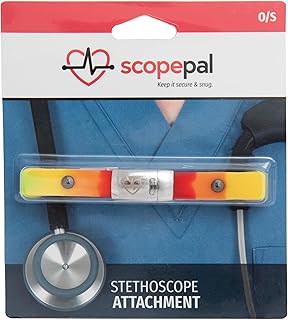 ScopePal Clip for Stethoscopes, Stethoscope Clip for Doctors, Nurses, Medical Students, Stethoscope Accessory Compatible with 3M Littmann Classic III, Lightweight II S.E, and More, Rainbow