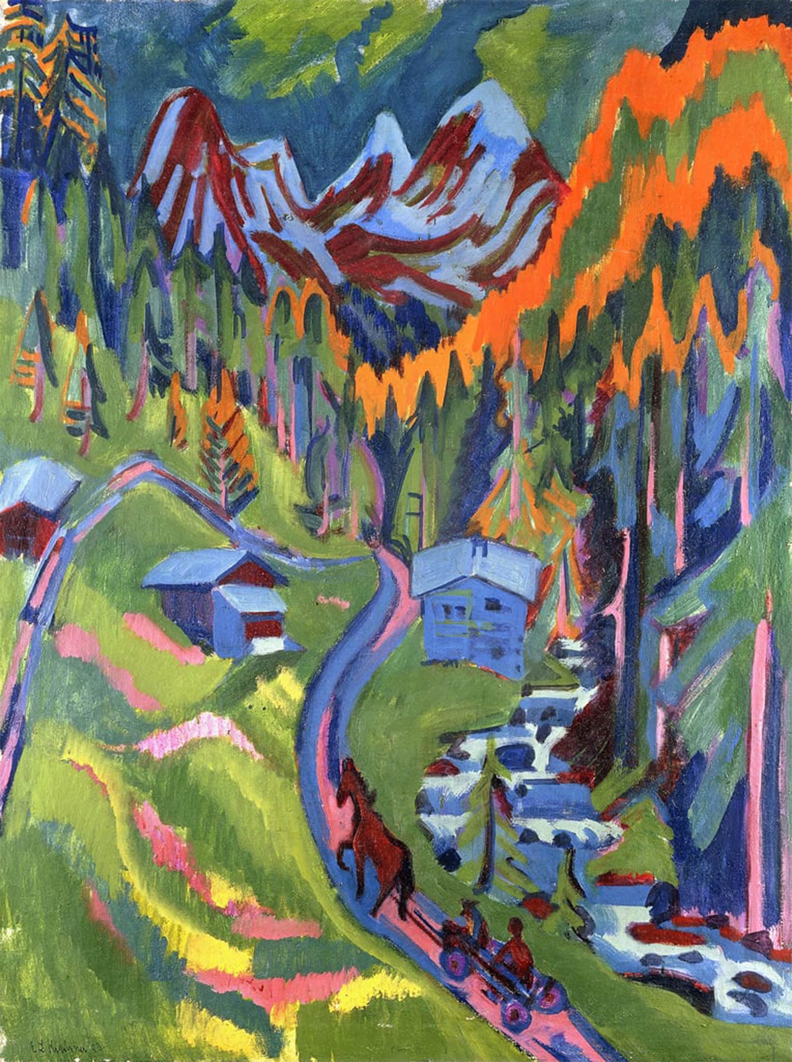 ARTXLXXBN Famous Print Painting Colorful Art Print Street Scene At Night. by Ernst Ludwig Kirchner Canvas Art Decorations for Home Decor 60x90cm