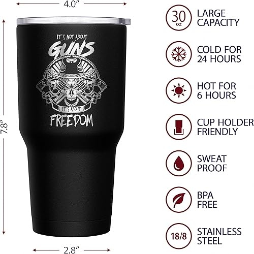 Vista 480 de We The People Holsters - Vaso térmico de 30 onzas, Únete o Muere, Negro