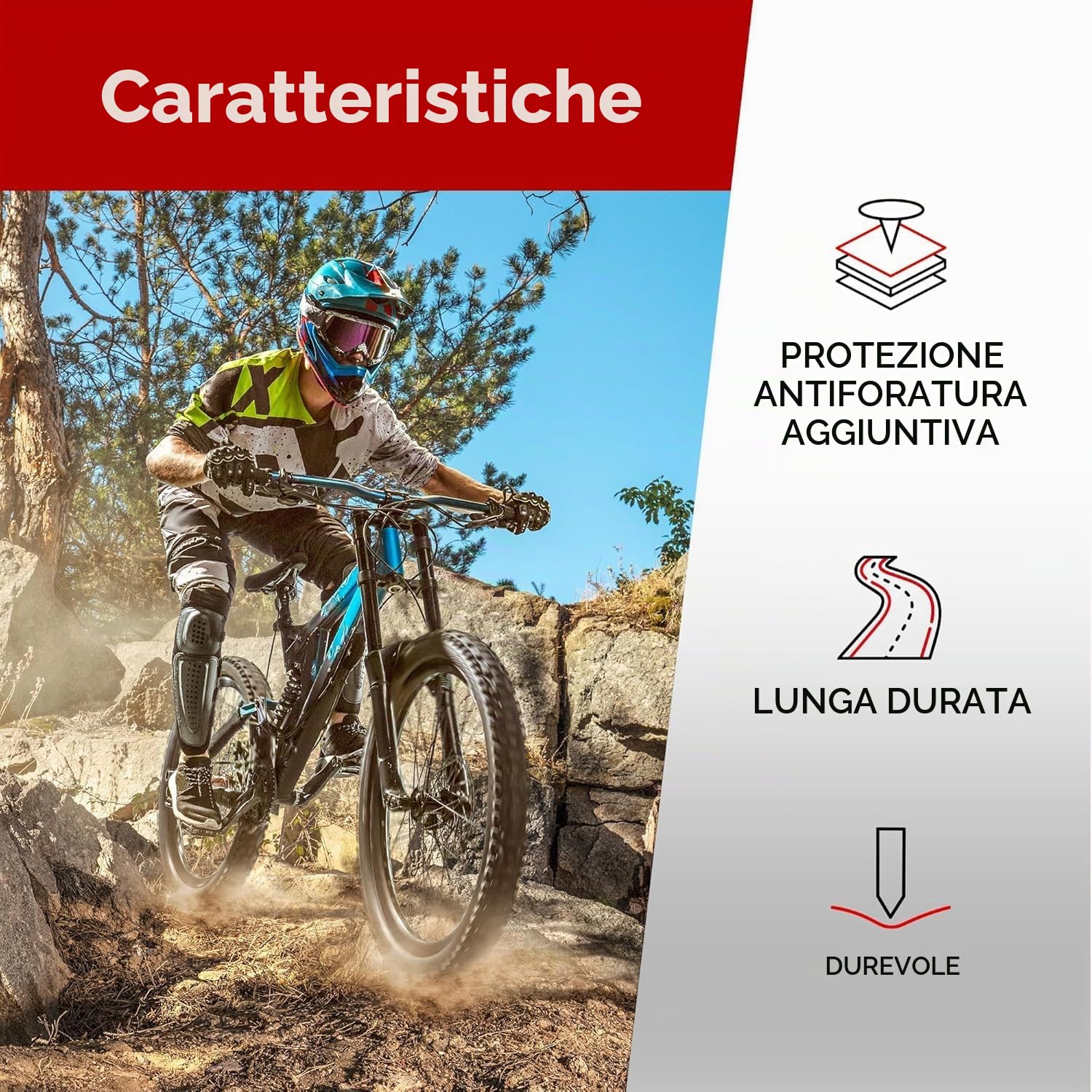 Fincci Bici Copertoni MTB 27.5/29 x 2.35 - Coppia Pieghevole Gravel Nero Gomme con Antiforatura 1mm - Biciclette Pneumatici per Adulto Donna e Uomo - Imballaggio Accessori per Mountain & E bike