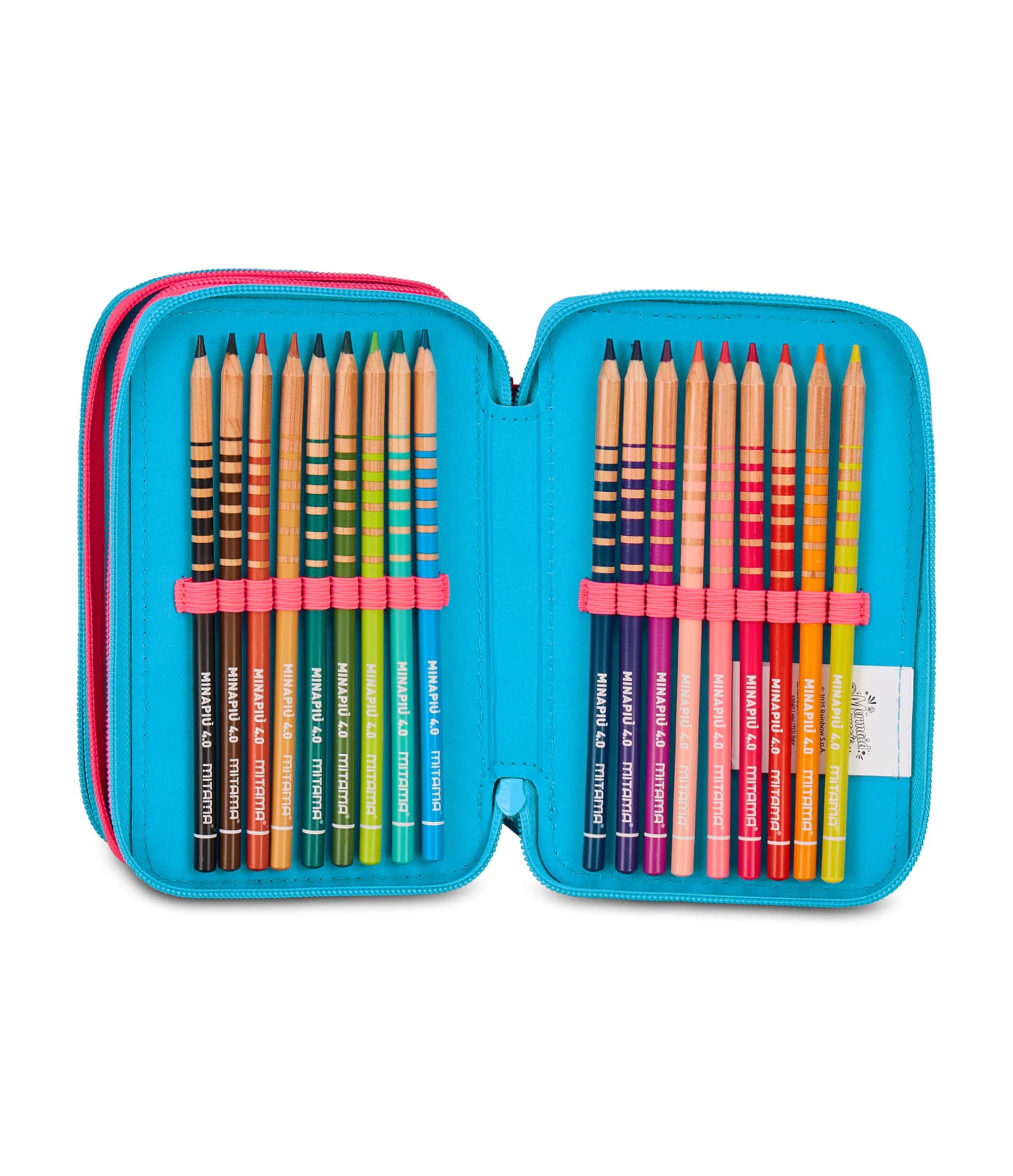Seven Mermaid Magic Astuccio Scuola 3 Zip, Celeste, Portapenne Triplo Scomparto Completo Di Penne, Matite, Colori, Scuola Elementare, Bambina