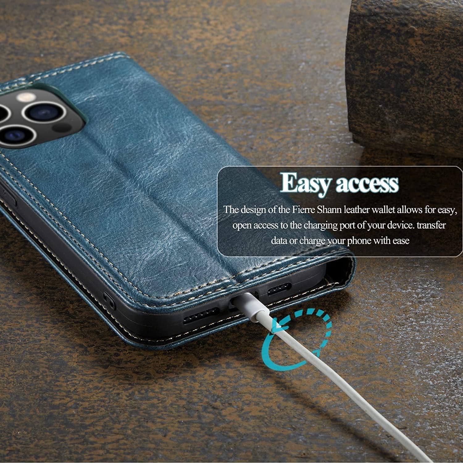 COOVS Wallet Case for iPhone 14/14 Plus/14 Pro/14 Pro Max, Premium Leather Kickstand Card Slots Flip Folio Case Magnetic Clasp Shockproof Cell Phone Cover (Color : Blue, Size : 14ProMax)