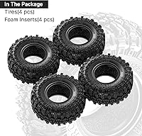 Vista 7 de INJORA 1.0 Neumáticos de goma suave para 1/18 TRX4M SCX24 Gladiator Bronco C10 JLU Deadbolt B17 Axial 1/24 1/18, 4 unidades, 2.205 x 0.866 in (T1005)