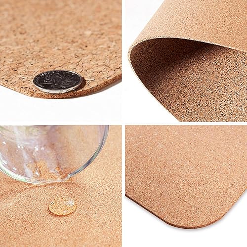 Miniatura 6 de Aelfox Tapete de escritorio de corcho y corcho, tapete de escritorio de oficina ecológico de doble cara, bordes cosidos, alfombrilla de mouse grande