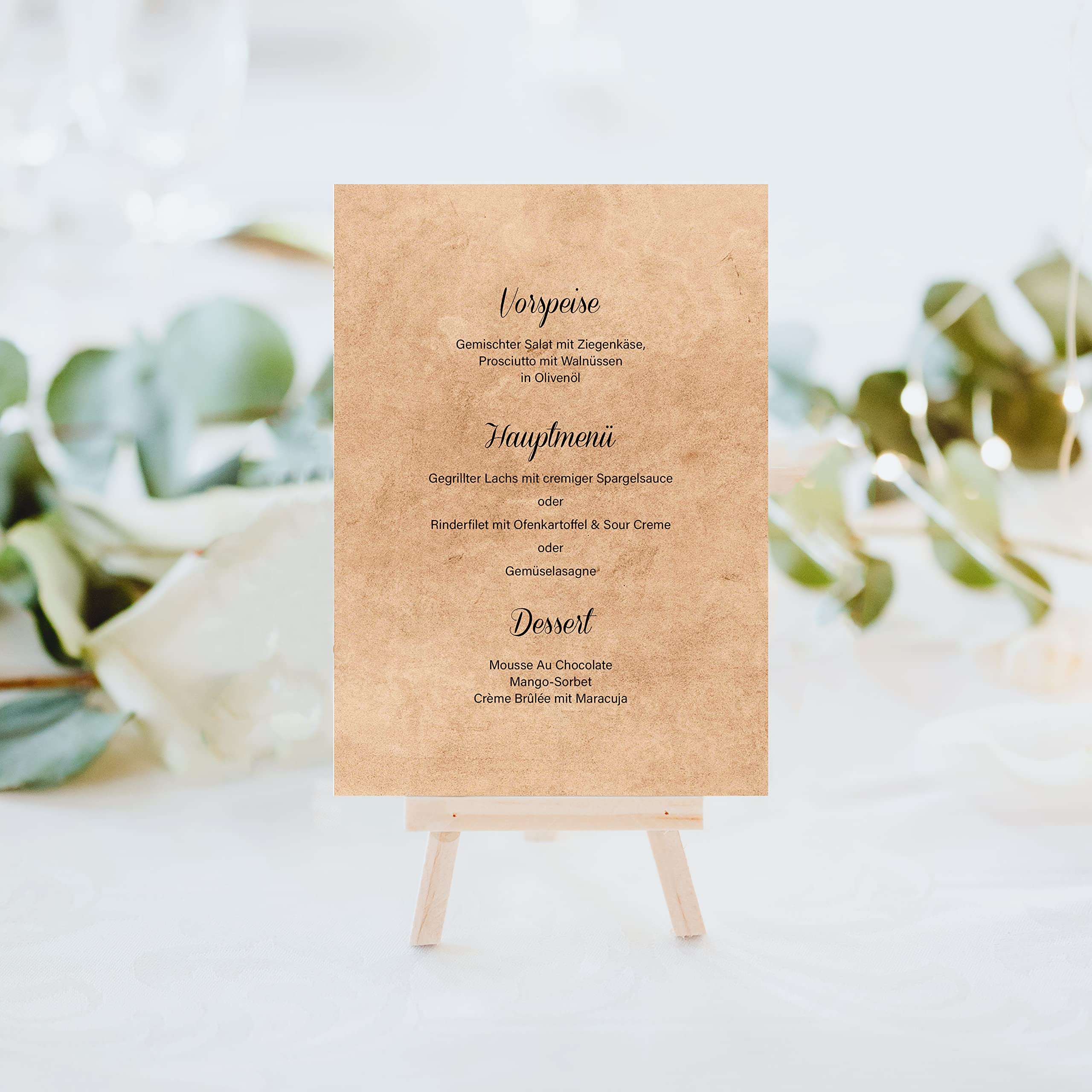 Tarjetas De Menú DIN A5 Personalizables Para Bodas (10 Uds.) – Diseño Elegante “Made In Germany” Para Bebidas O Comidas