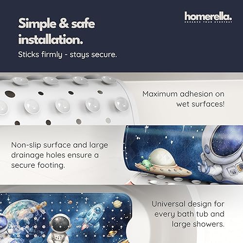 Miniatura 45 de Alfombrilla de Bañera Antideslizante Antimoho para Niños Libre de BPA con Ganchos - homerella® Animales Marinos del Océano 40x16, Alfombrilla de Abc