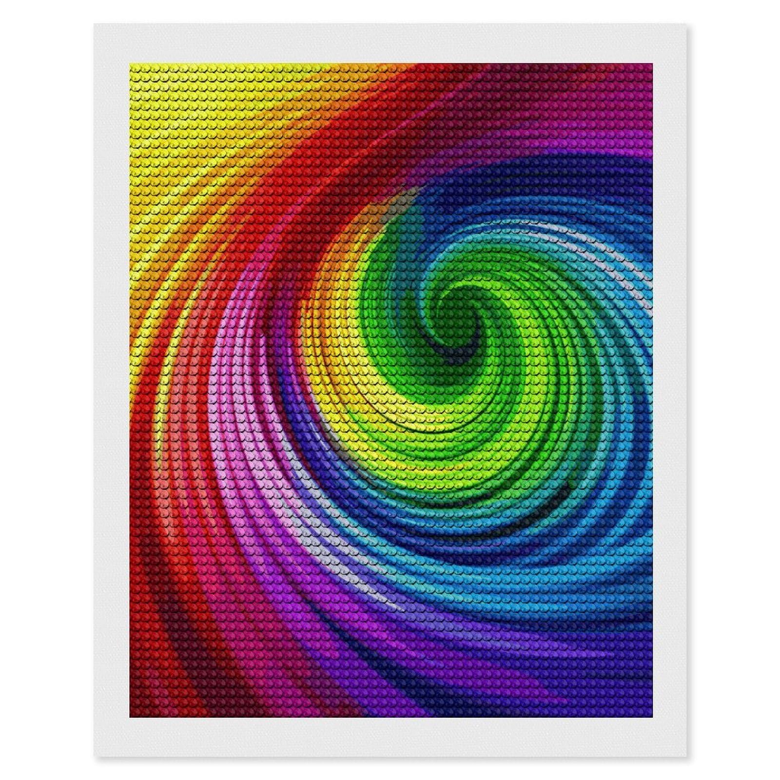 LDGSUPH Rainbow Spiral Diamond Painting Kits for Adults Paint with Diamond Pictures Art DIY Full Drill Diamond Dots Painting Personalized Diamond Photo for Home Wall Decor Gift 16"x20"