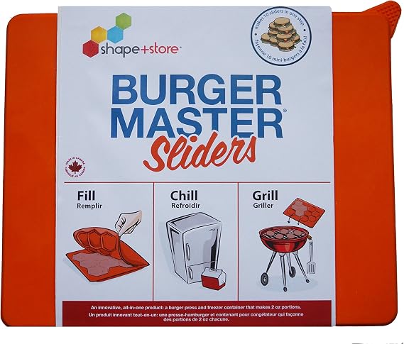 Shape+Store Burger Master Sliders 10 in 1 Innovative Burger Press and Freezer Container