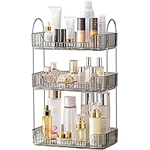 3 Tier Bathroom Organizer Countertop Makeup Perfume Tray Skincare Organizer for Bathroom Dresser Vanity (Grey)