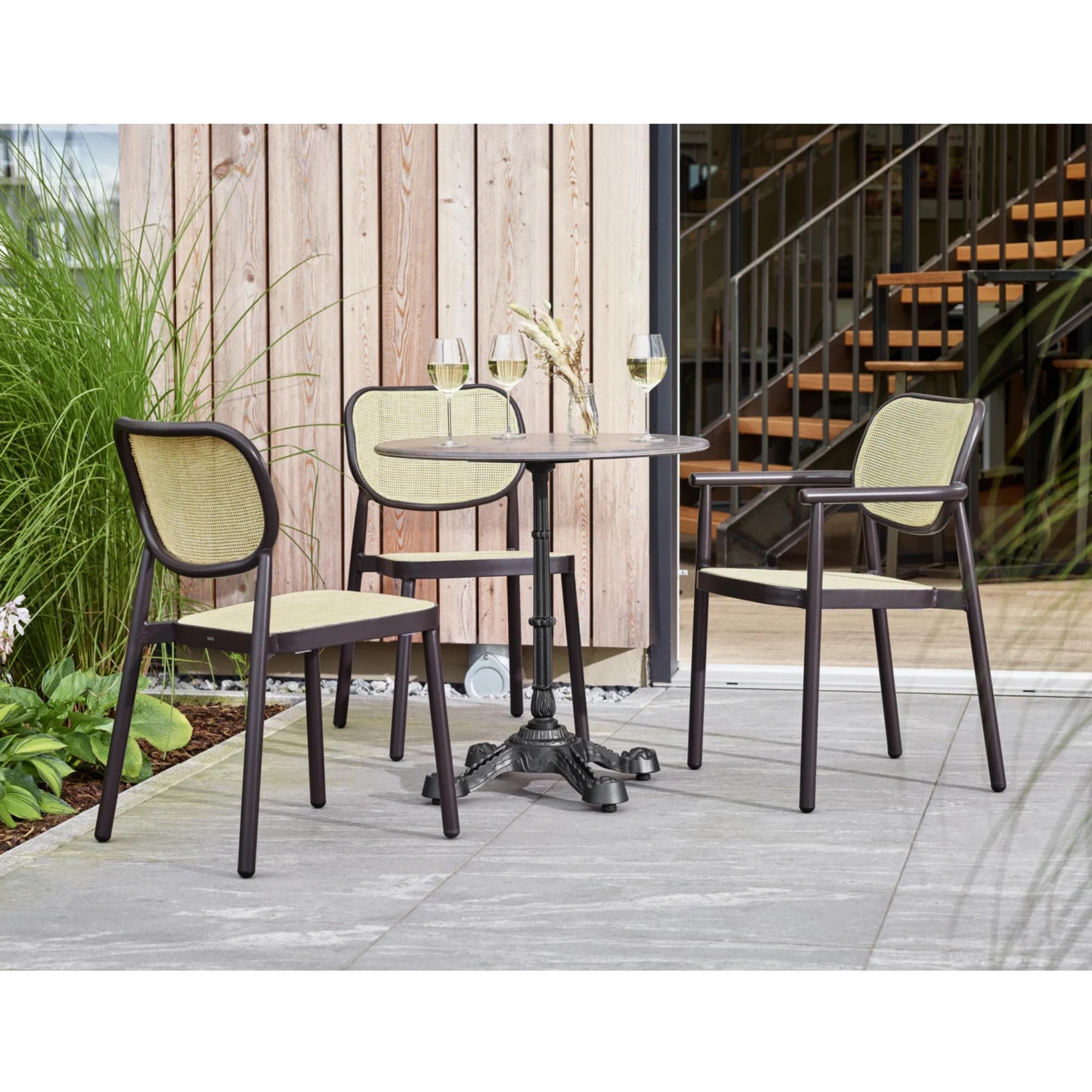 Acht & Acht Hochwertige Tischplatte Topalit Rund - Ø 70cm – 26mm Dicke für Bistrotisch/Esstisch/für Outdoor und Indoor - Farbe: Cyprus Metal