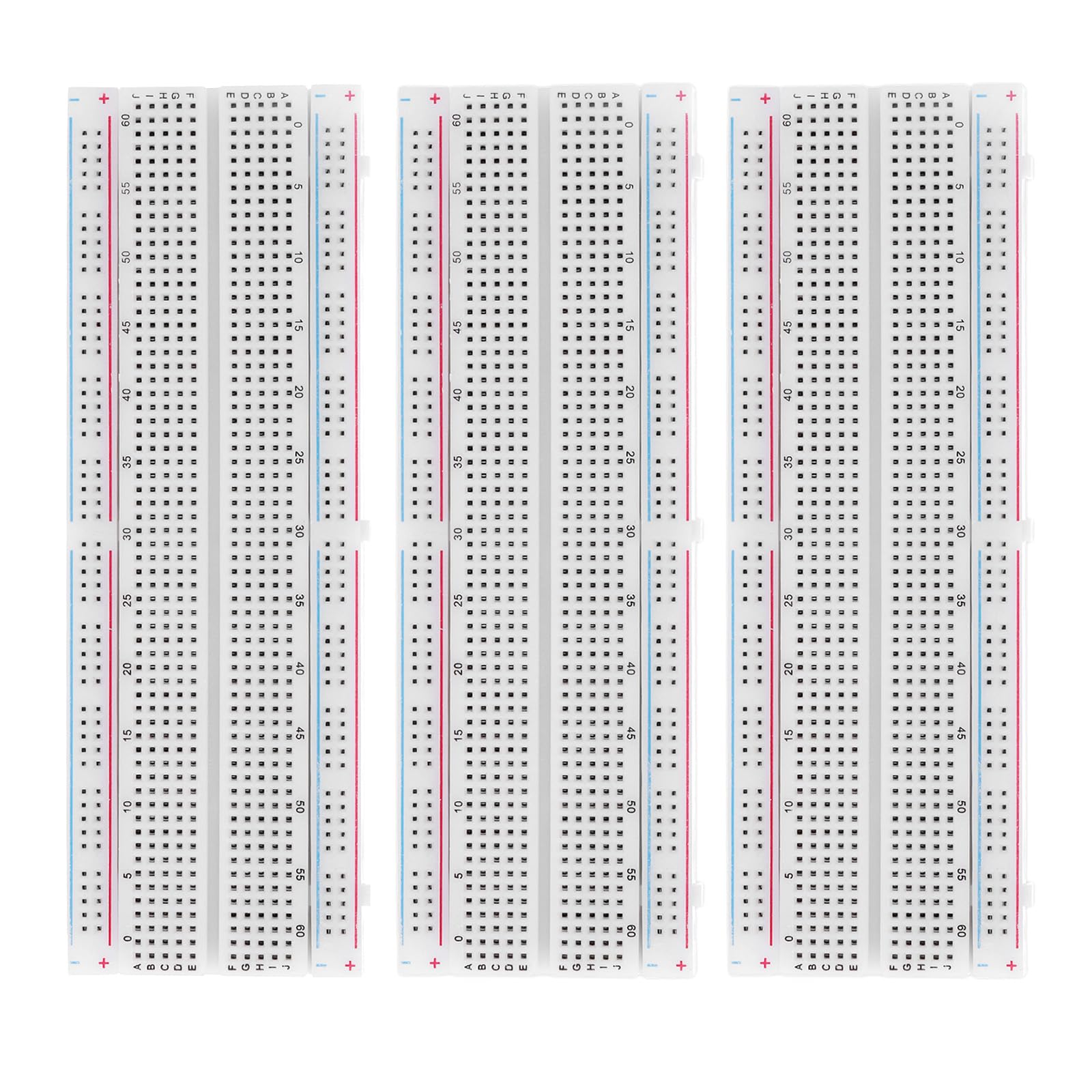 PATIKIL 3 Pcs Breadboard, Solderless Breadboard Large Breadboard 830 Tie Points Prototype PCB Bread Board Electronics Kit Plates with Packaging
