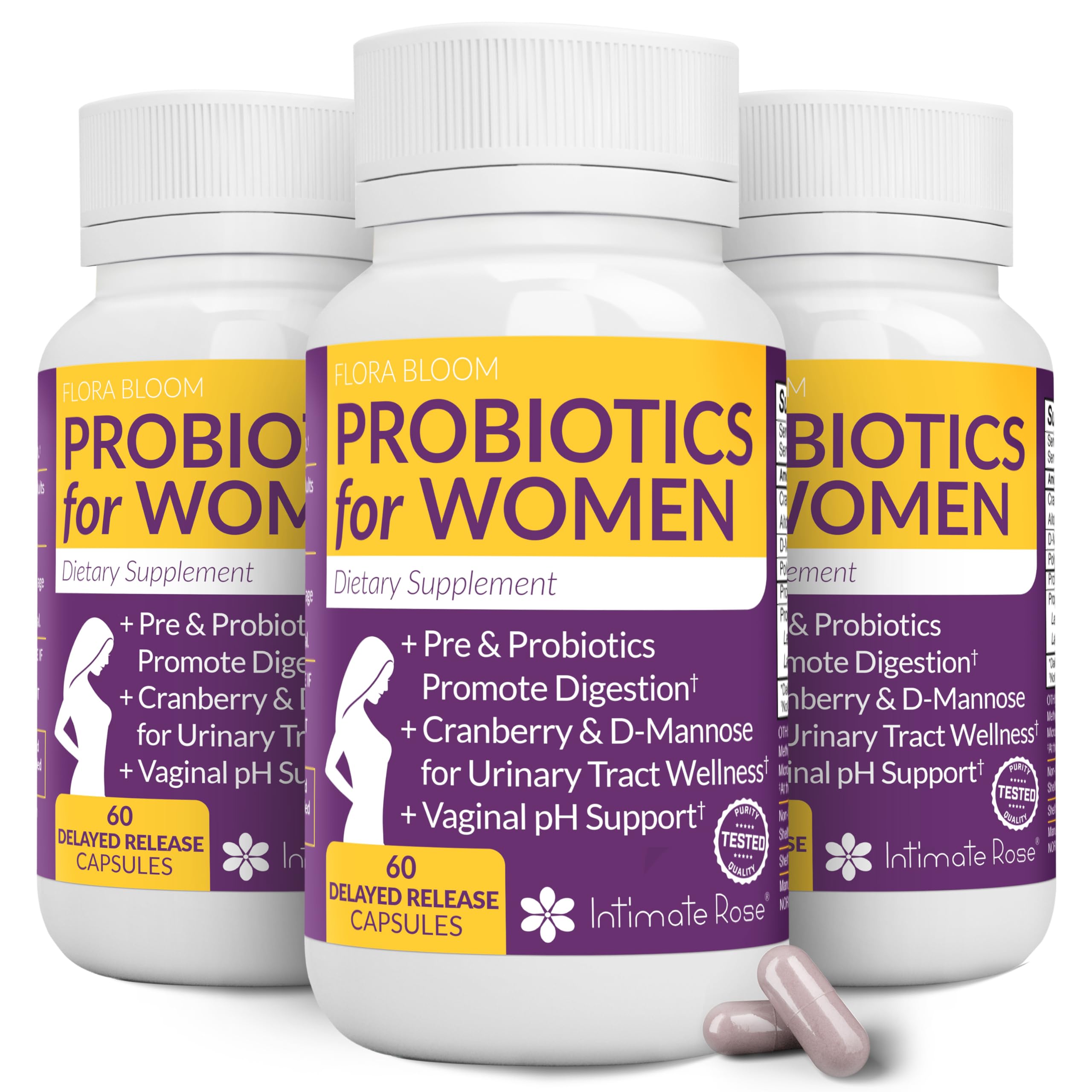 Probiotics for Women- 3 Pack(180 Capsules) - Ultimate Flora Bloom Probiotic Supplement for Women - Healthy Vaginal Odor Probiotic - Formula for pH Balance, UTI, BV & GBS Relief