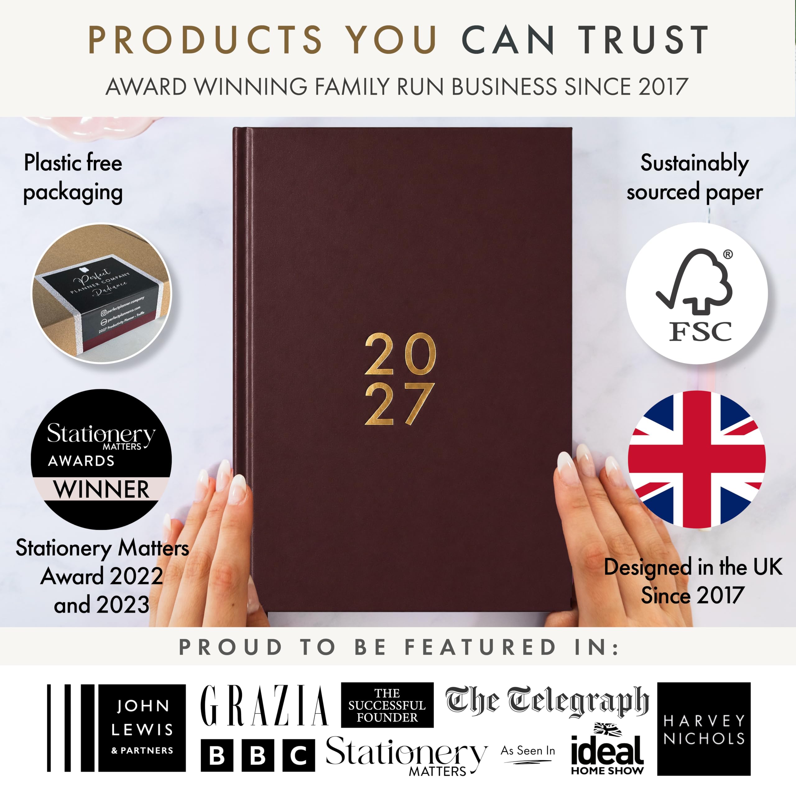 Perfect Planner Company Agenda 2027 Semainier de productivité A5